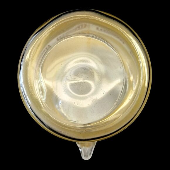 Vintage Frosted Yellow & Gold 80oz Water Lemonade Glass Pitcher 9-1/8"h MCM - Picture 7 of 7